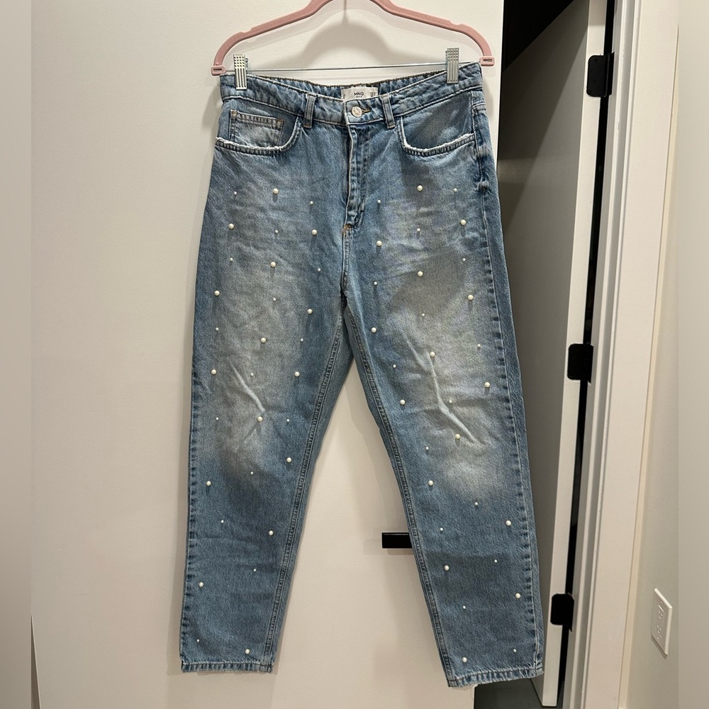 Mango jeans with pearl details